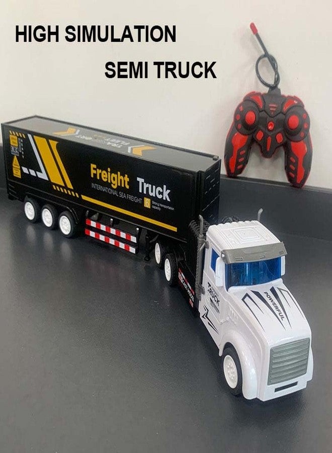 SNACKTANT RC Semi Truck Toy for Kids - 1:32 Remote Control Carrier Van Transport Car, 17.3" Freight Container Truck with 2 Batteries, Semi Truck and Trailer with Lights, Great Gift for Boys Girls Age 3-8 - Image 3